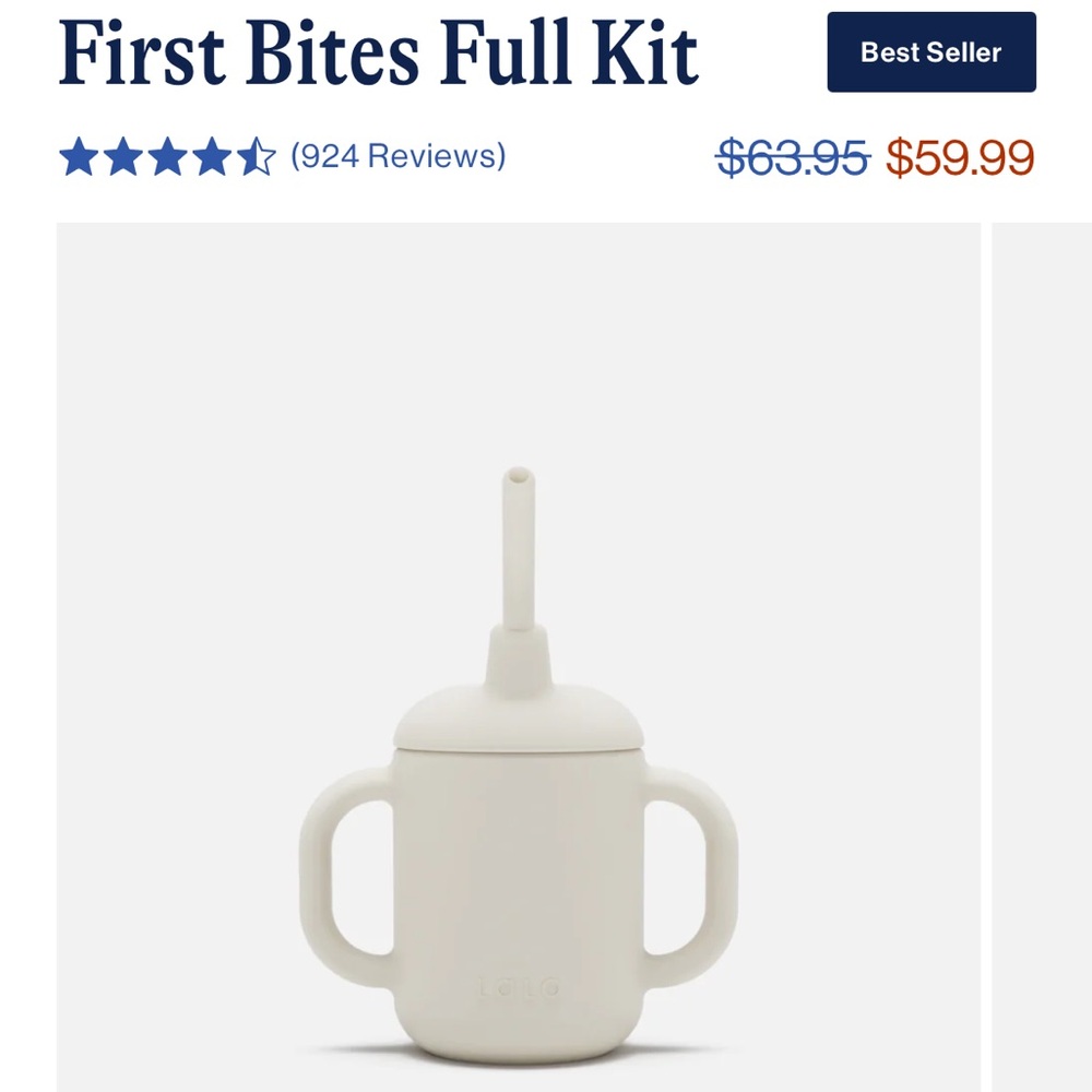 Lalo Set : Sippy Cup, straw, Suction Bowl and Suction Plate